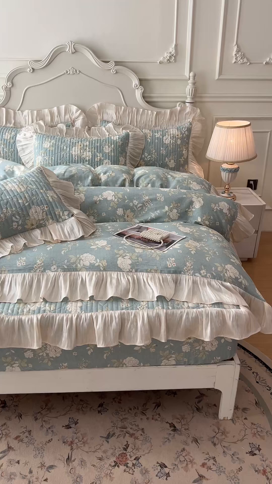 91家纺网 家纺一手货源 找家纺 （总）宜凡家纺 2026新款全棉夹棉公主风床笠四件套