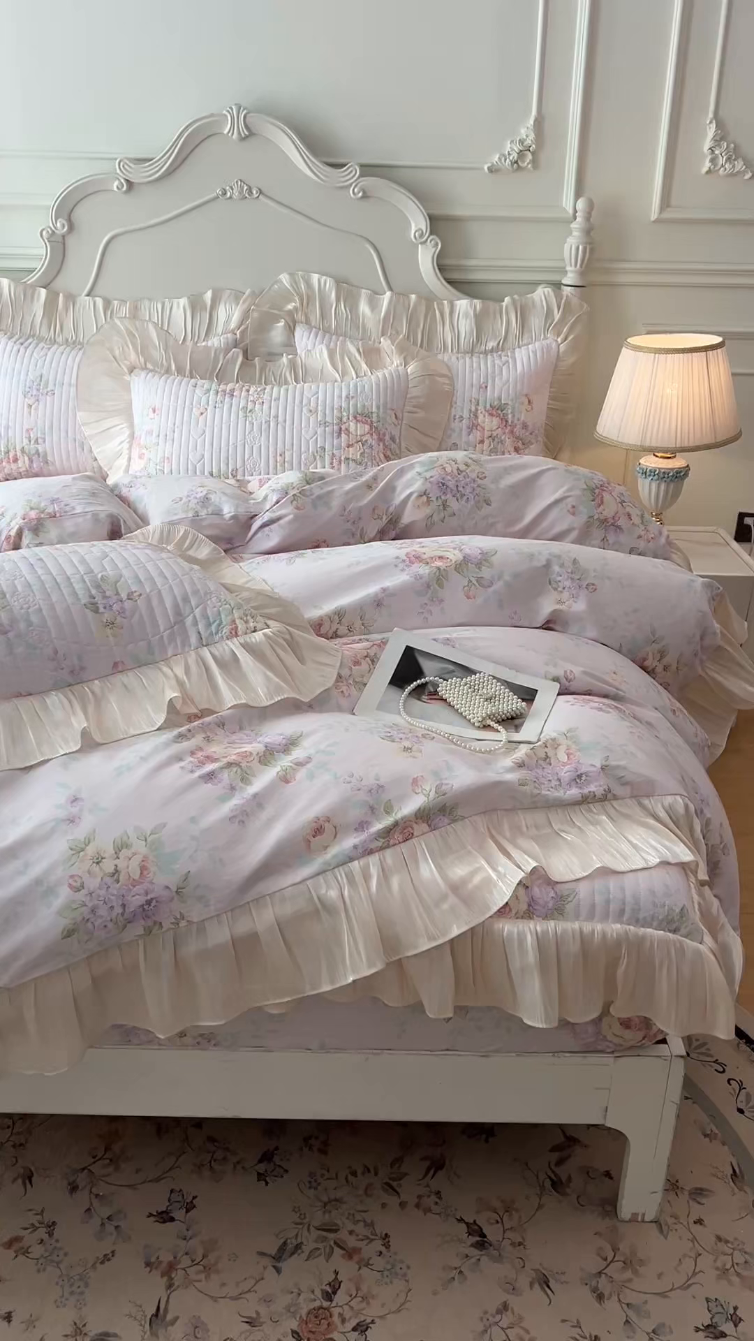 91家纺网 家纺一手货源 找家纺 （总）宜凡家纺 2026新款全棉夹棉公主风床笠四件套