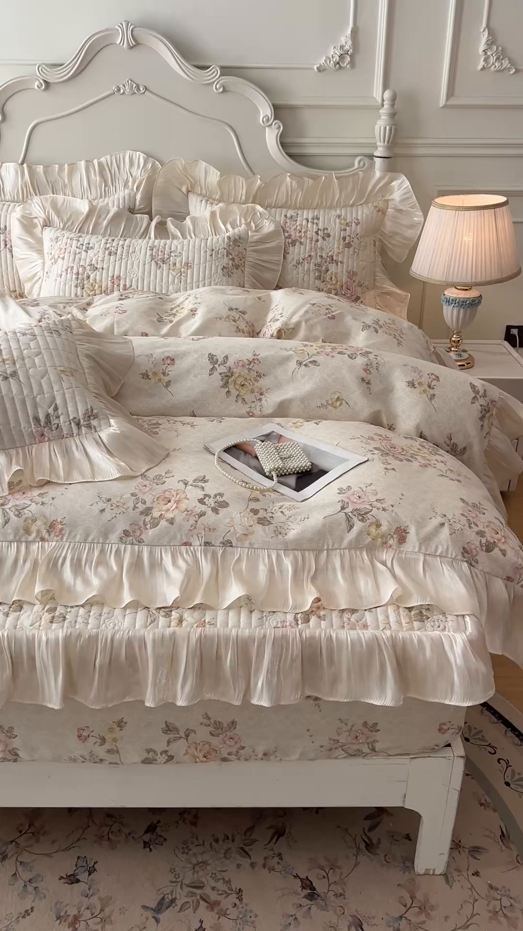 91家纺网 家纺一手货源 找家纺 （总）宜凡家纺 2026新款全棉夹棉公主风床笠四件套