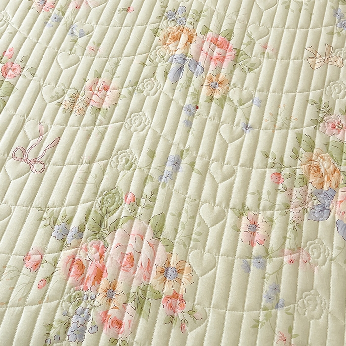 91家纺网 家纺一手货源 找家纺 宜凡家纺 2026新款全棉夹棉公主风床笠四件套 曼妙花香