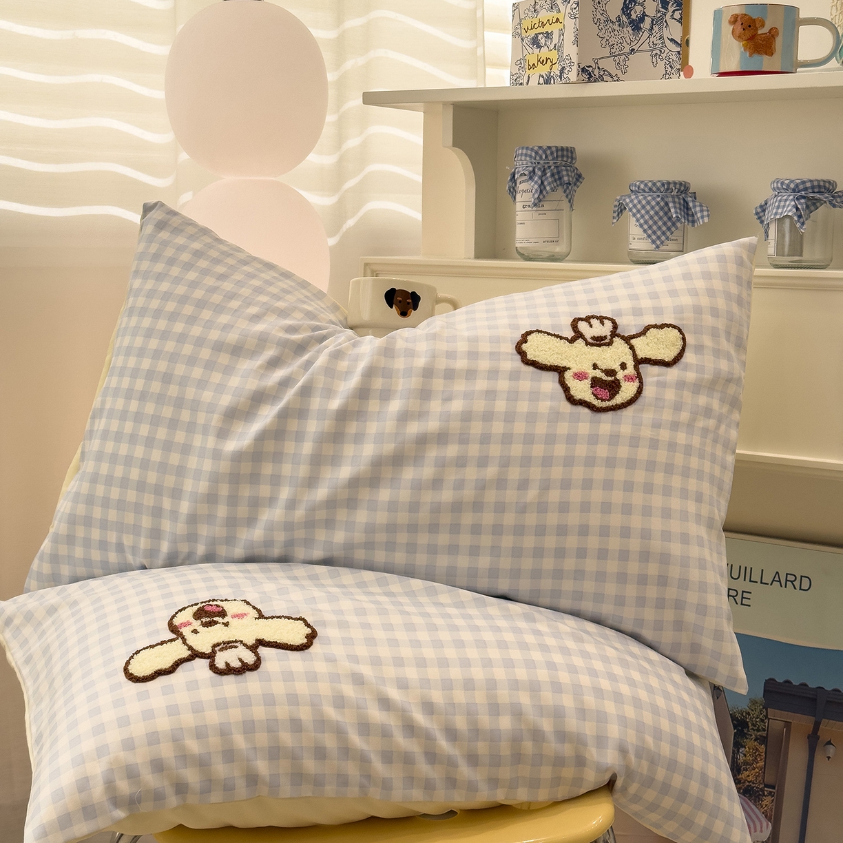 91家纺网 家纺一手货源 找家纺 （总）曼谷家纺 新款 水洗棉毛巾绣枕套单只单品枕套单件