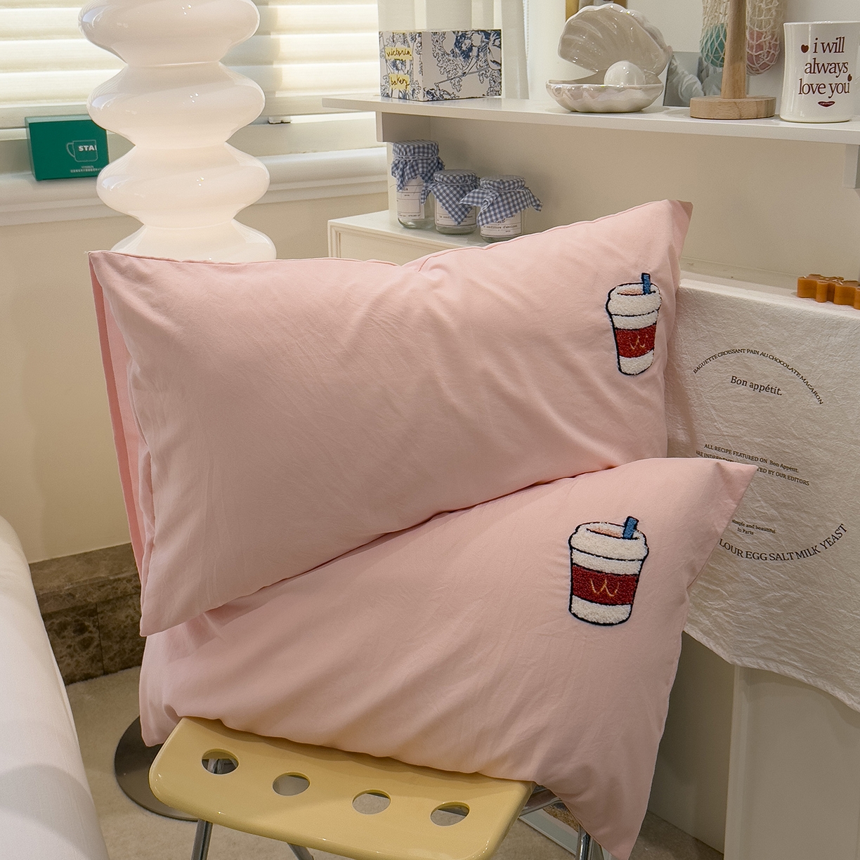 91家纺网 家纺一手货源 找家纺 （总）曼谷家纺 新款 水洗棉毛巾绣枕套单只单品枕套单件