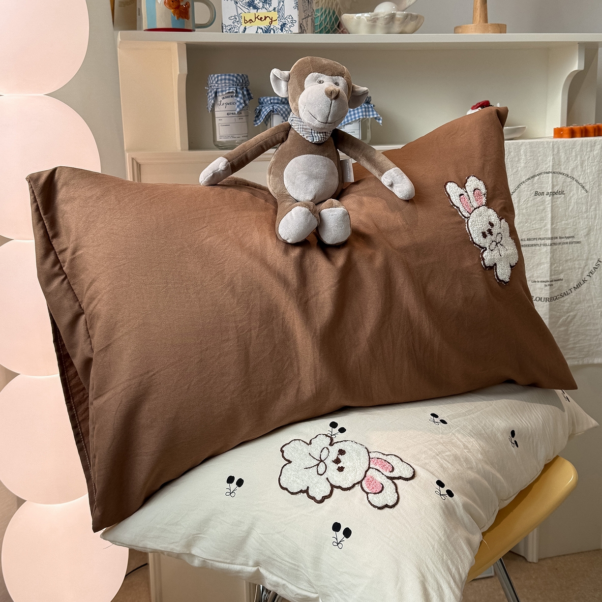 91家纺网 家纺一手货源 找家纺 （总）曼谷家纺 新款 水洗棉毛巾绣枕套单只单品枕套单件