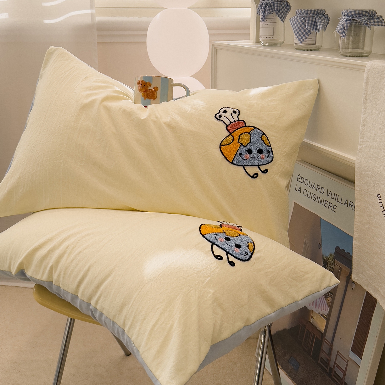 91家纺网 家纺一手货源 找家纺 （总）曼谷家纺 新款 水洗棉毛巾绣枕套单只单品枕套单件