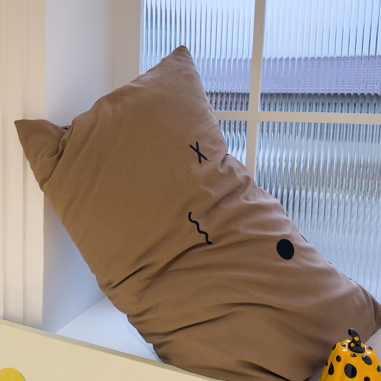 曼谷家纺 新款 水洗棉毛巾绣枕套单只单品枕套单件 菲菲兔-咖