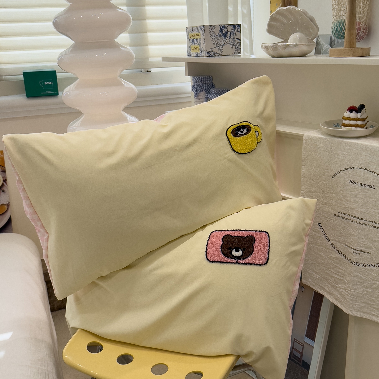 91家纺网 家纺一手货源 找家纺 曼谷家纺 新款 水洗棉毛巾绣枕套单只单品枕套单件 韩系小窝