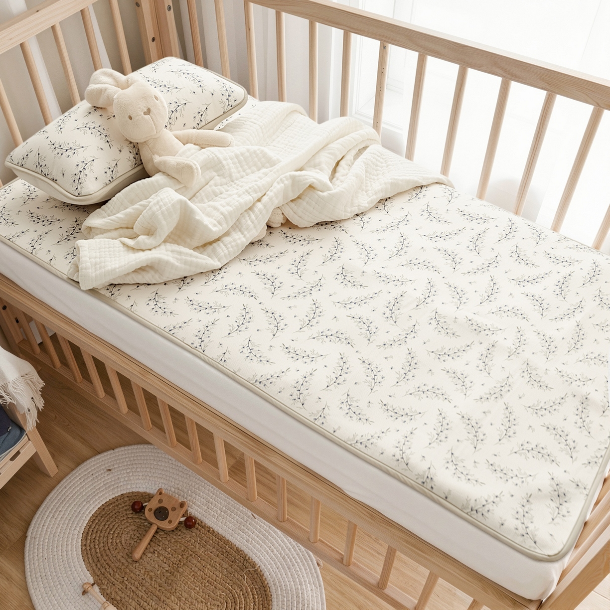 91家纺网 家纺一手货源 找家纺 （总）8小时家纺 2026新款天丝麻10A抗菌养生凉席席子凉席-儿童款