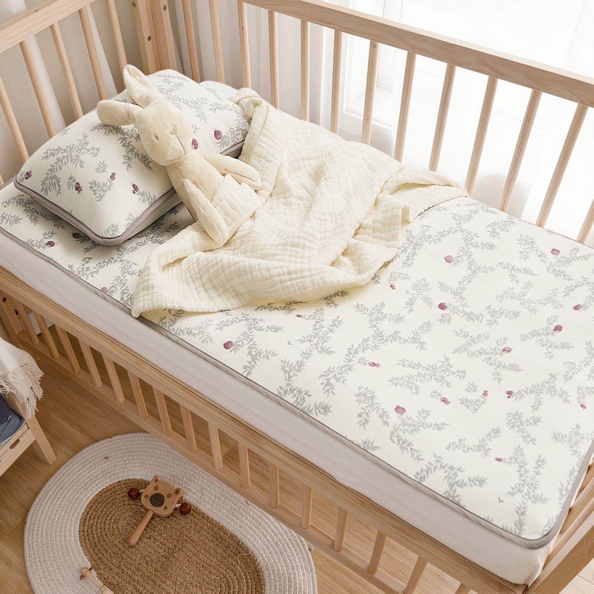 8小时家纺 2026新款天丝麻10A抗菌养生凉席席子凉席-儿童款 石榴