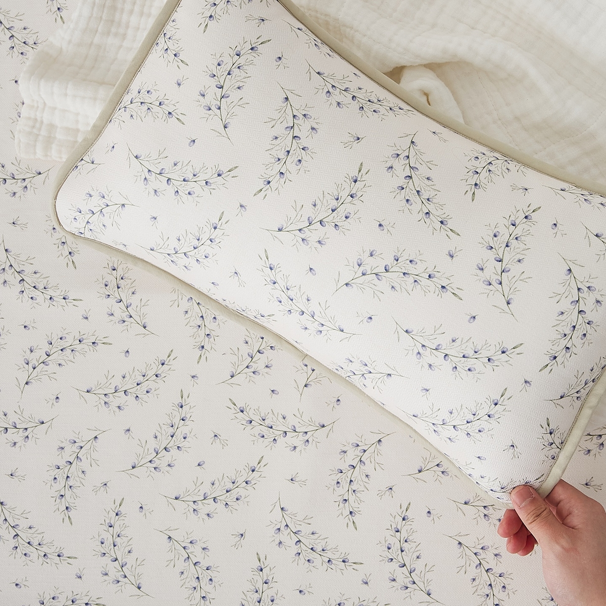 91家纺网 家纺一手货源 找家纺 8小时家纺 2026新款天丝麻10A抗菌养生凉席席子凉席-儿童款 兰花