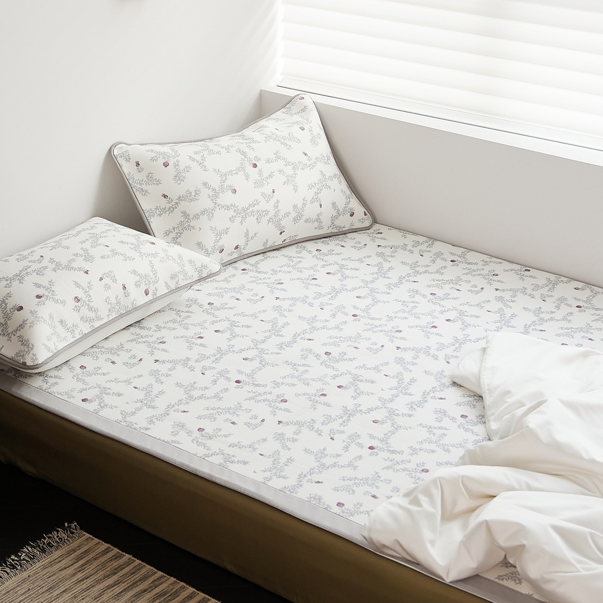 8小时家纺 2026新款天丝麻10A抗菌养生凉席席子凉席-床垫款 石榴