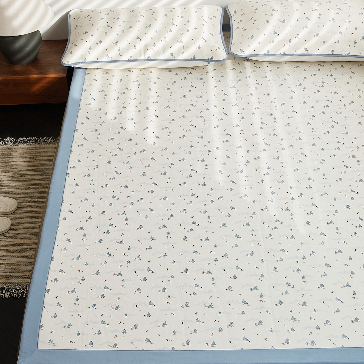 91家纺网 家纺一手货源 找家纺 8小时家纺 2026新款天丝麻10A抗菌养生凉席席子凉席-床垫款 耀雪