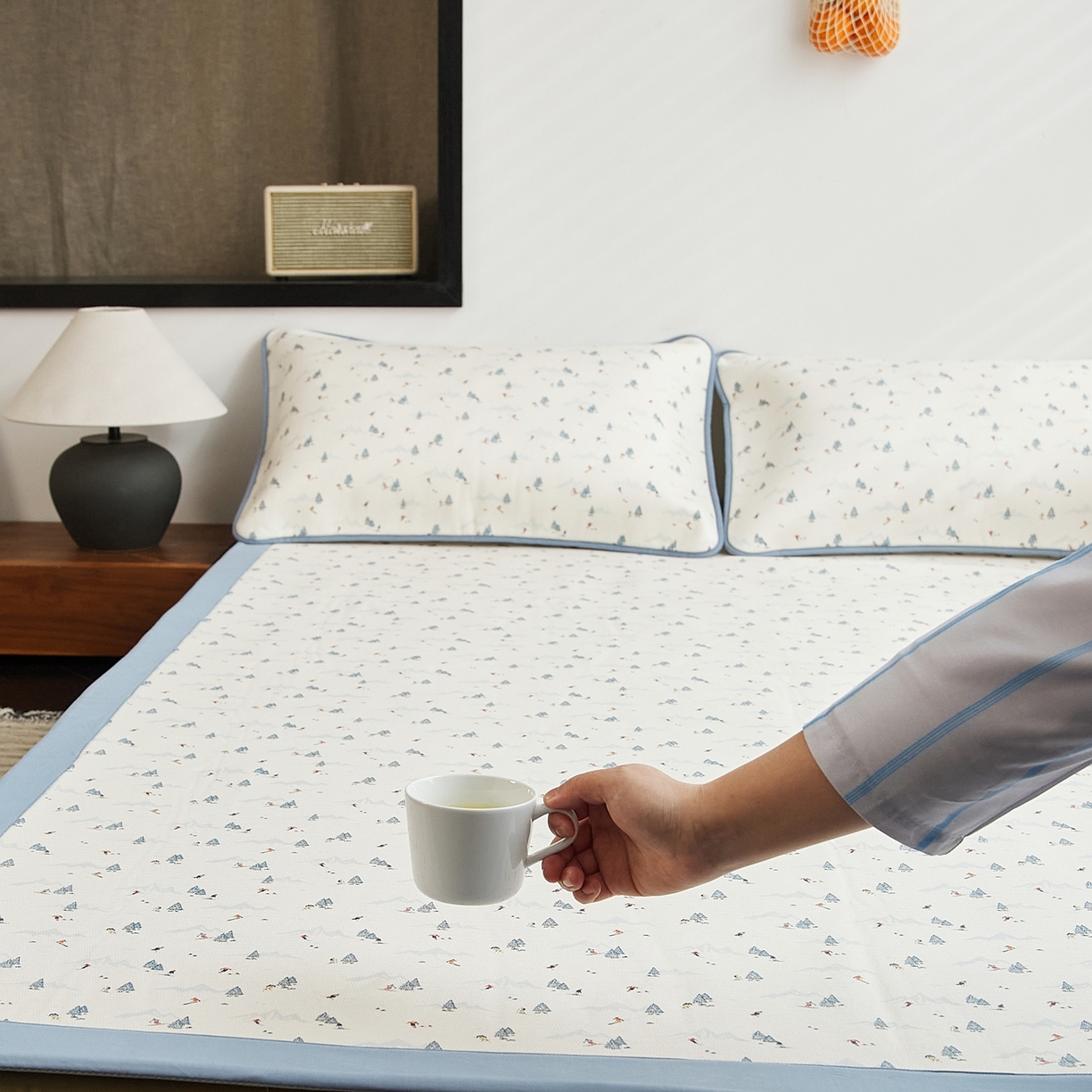 91家纺网 家纺一手货源 找家纺 8小时家纺 2026新款天丝麻10A抗菌养生凉席席子凉席-床垫款 耀雪