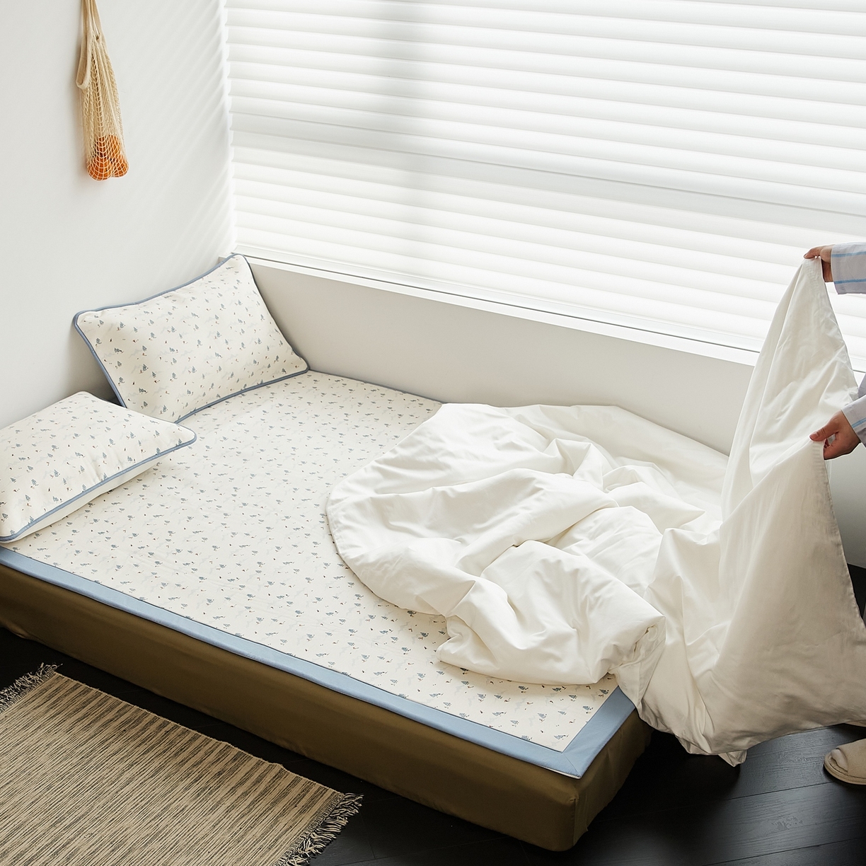 91家纺网 家纺一手货源 找家纺 8小时家纺 2026新款天丝麻10A抗菌养生凉席席子凉席-床垫款 耀雪