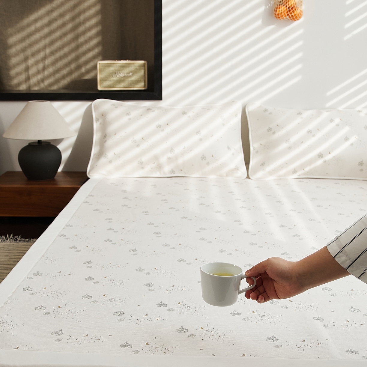 91家纺网 家纺一手货源 找家纺 8小时家纺 2026新款天丝麻10A抗菌养生凉席席子凉席-床垫款 星空