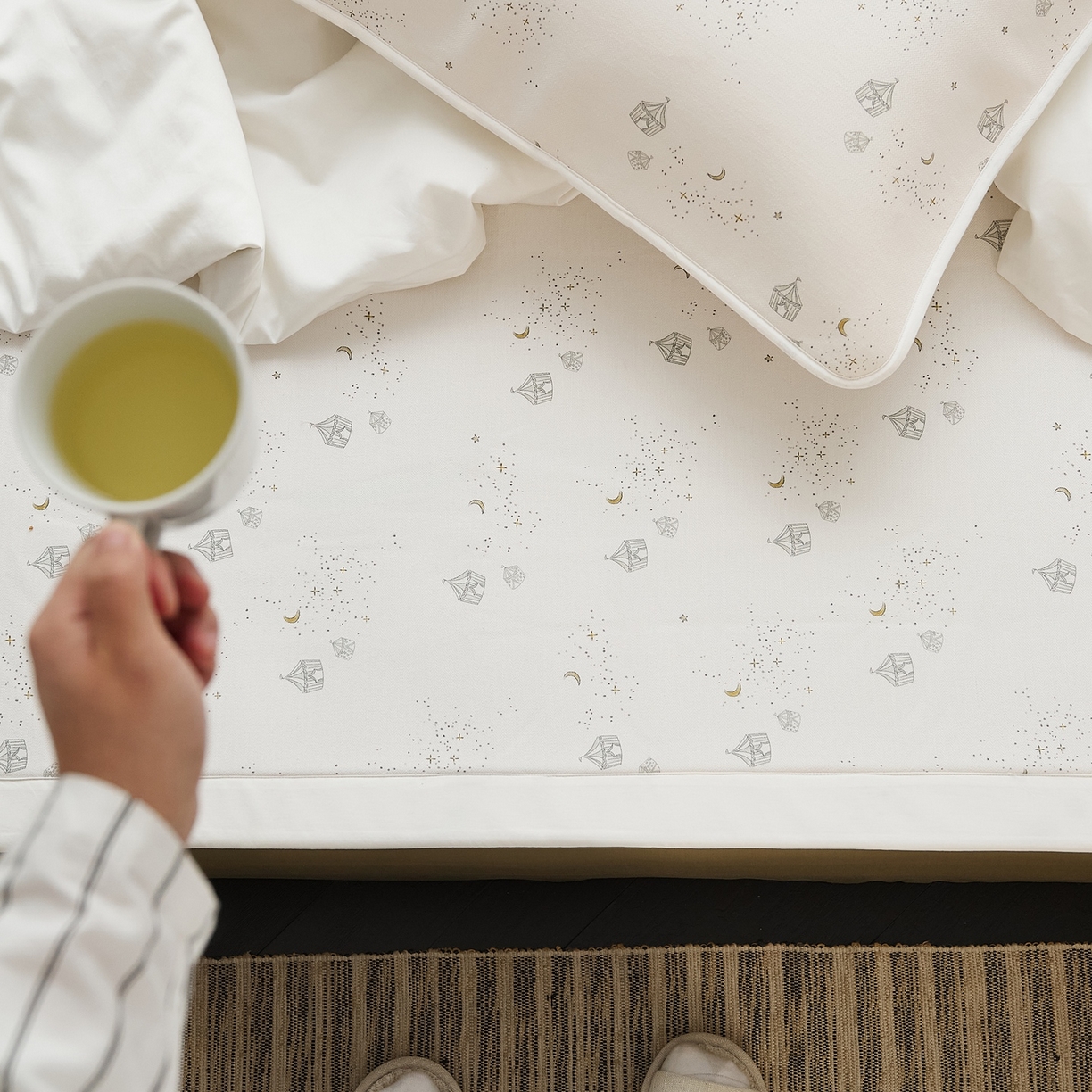 91家纺网 家纺一手货源 找家纺 8小时家纺 2026新款天丝麻10A抗菌养生凉席席子凉席-床垫款 星空