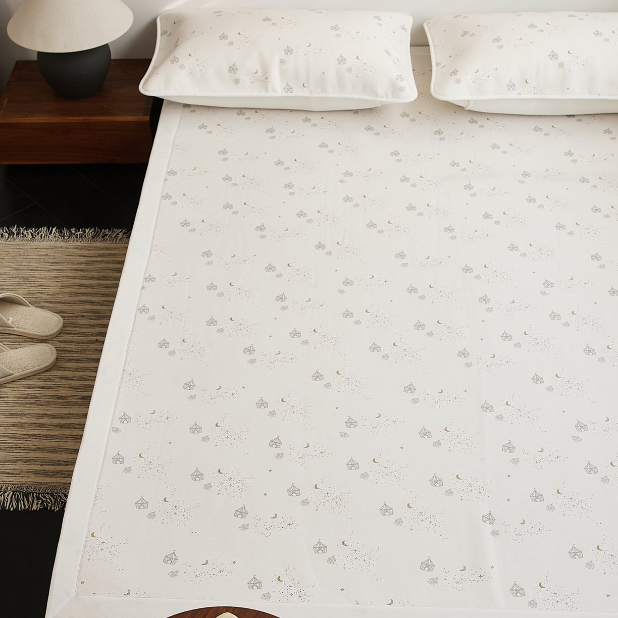 91家纺网 家纺一手货源 找家纺 8小时家纺 2026新款天丝麻10A抗菌养生凉席席子凉席-床垫款 星空