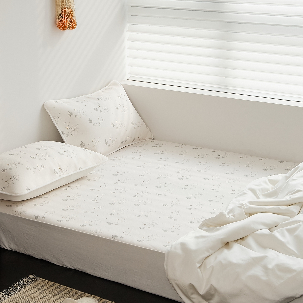 91家纺网 家纺一手货源 找家纺 8小时家纺 2026新款天丝麻10A抗菌养生凉席席子凉席-床笠款 星空