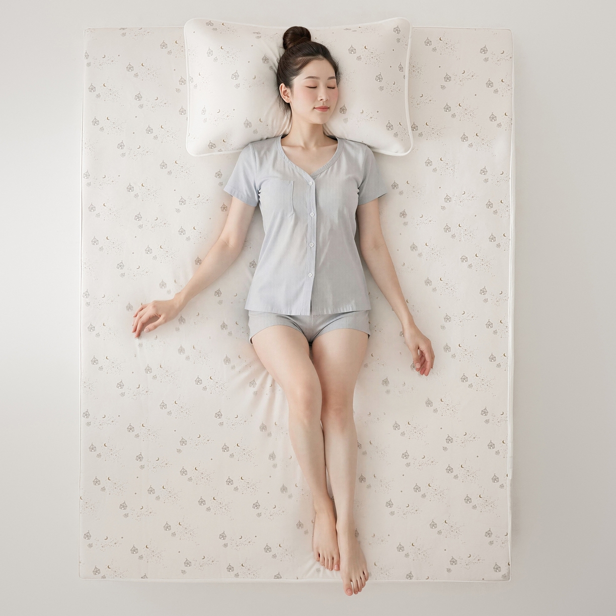 91家纺网 家纺一手货源 找家纺 8小时家纺 2026新款天丝麻10A抗菌养生凉席席子凉席-床笠款 星空