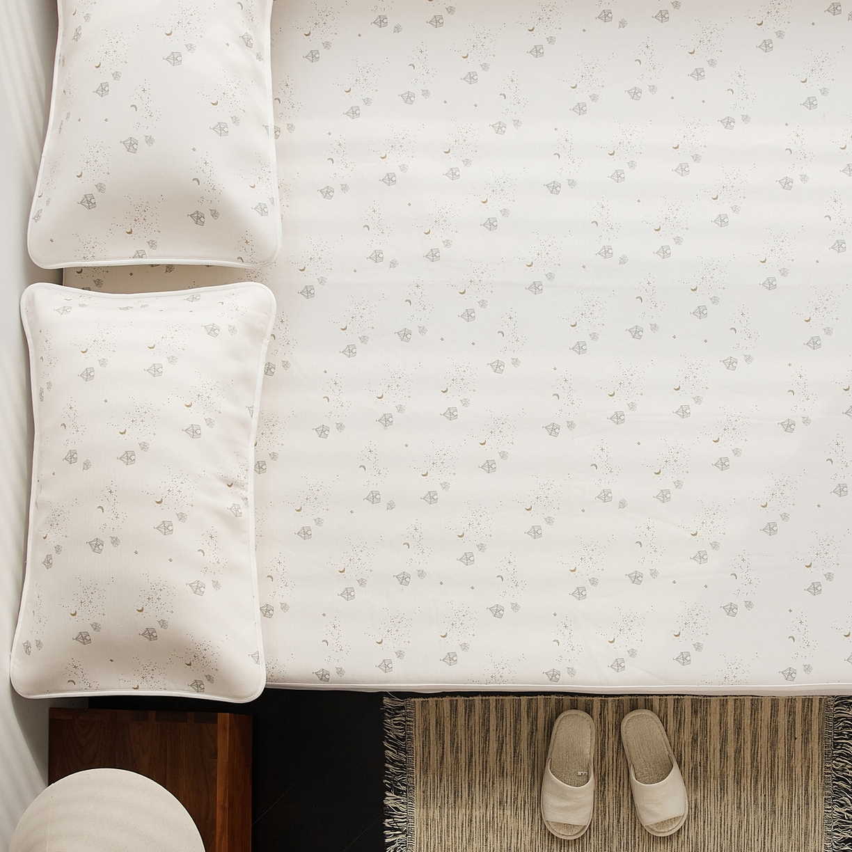 91家纺网 家纺一手货源 找家纺 8小时家纺 2026新款天丝麻10A抗菌养生凉席席子凉席-床笠款 星空