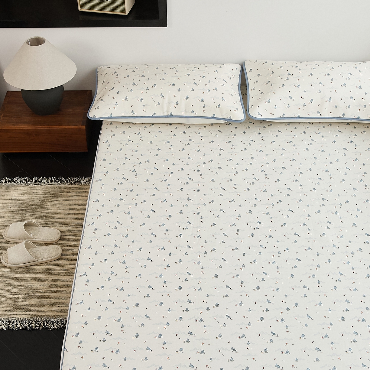 91家纺网 家纺一手货源 找家纺 8小时家纺 2026新款天丝麻10A抗菌养生凉席席子凉席-床笠款 耀雪