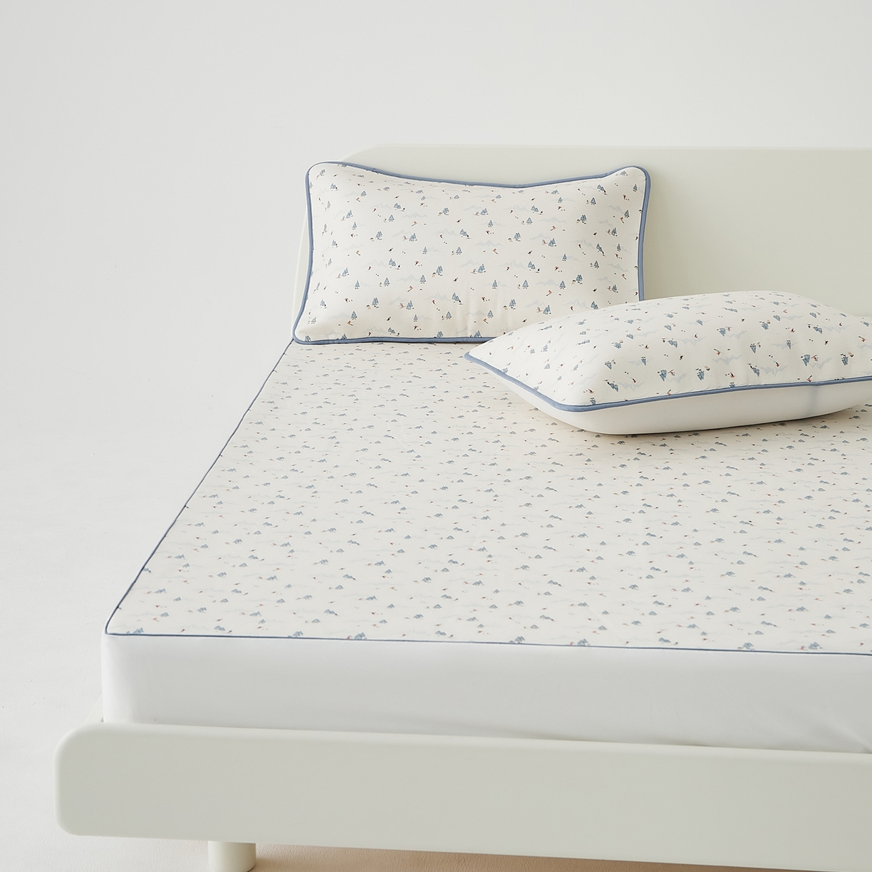 91家纺网 家纺一手货源 找家纺 8小时家纺 2026新款天丝麻10A抗菌养生凉席席子凉席-床笠款 耀雪