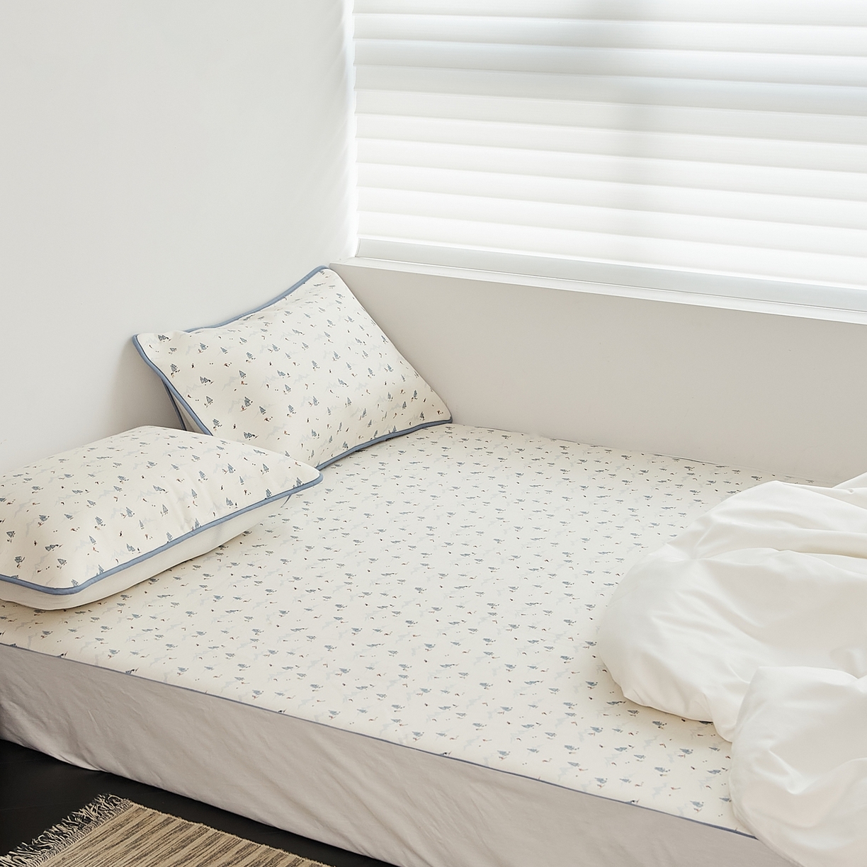 91家纺网 家纺一手货源 找家纺 8小时家纺 2026新款天丝麻10A抗菌养生凉席席子凉席-床笠款 耀雪