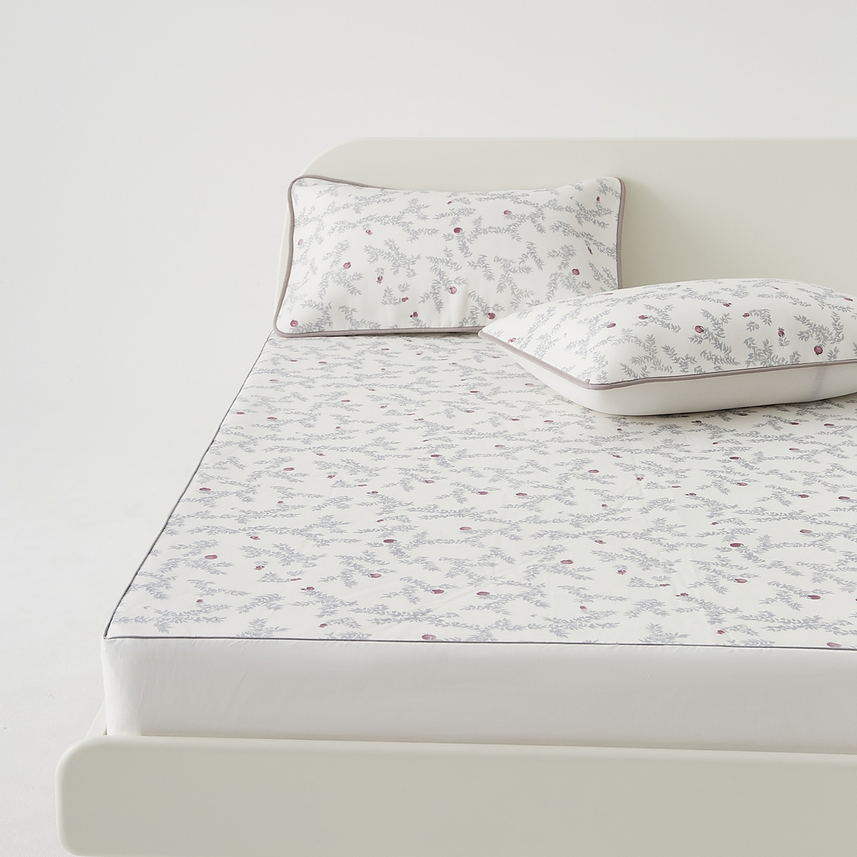 91家纺网 家纺一手货源 找家纺 8小时家纺 2026新款天丝麻10A抗菌养生凉席席子凉席-床笠款 石榴