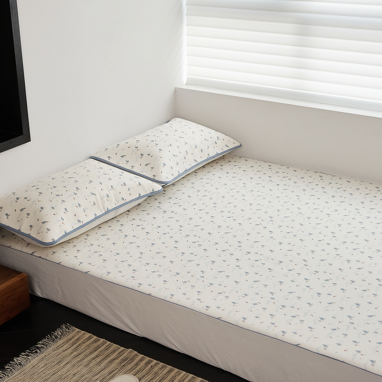 91家纺网 家纺一手货源 找家纺 8小时家纺 2026新款天丝麻10A抗菌养生凉席席子凉席-床笠款 耀雪