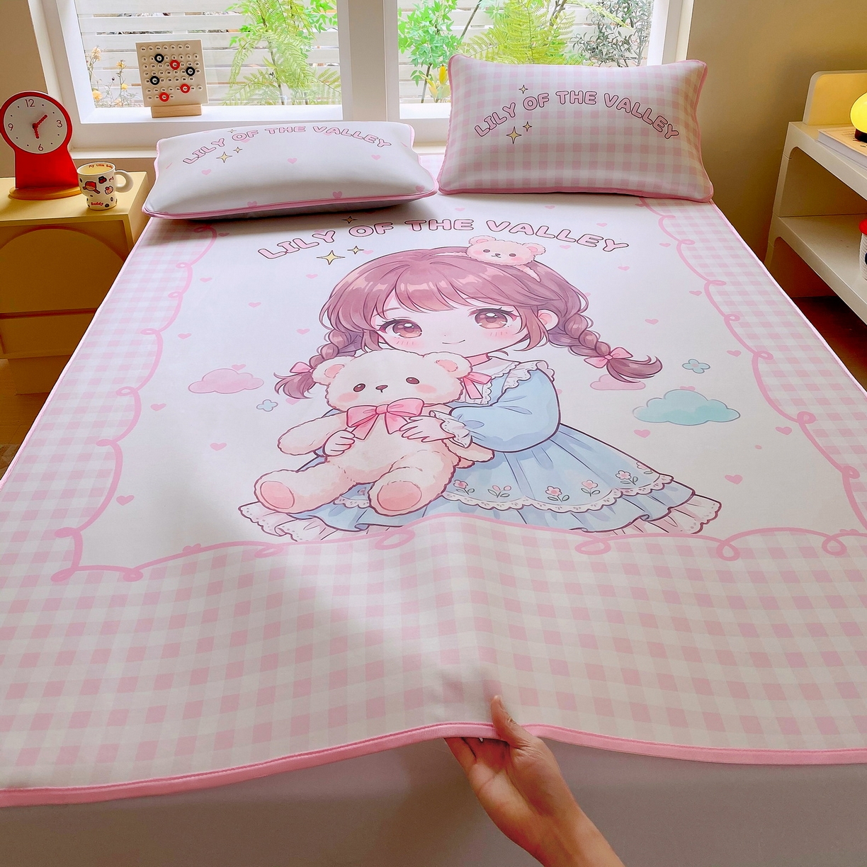 莱米家纺 2026新款大版小冰皮床笠床席 甜美女孩床席