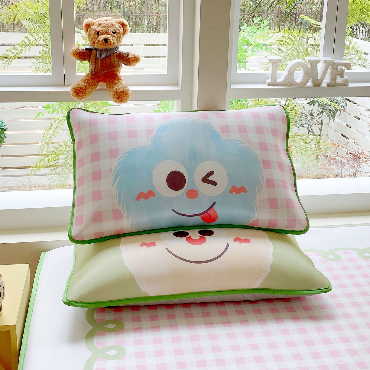 91家纺网 家纺一手货源 找家纺 莱米家纺 2026新款大版小冰皮床笠床席 可爱球球床笠