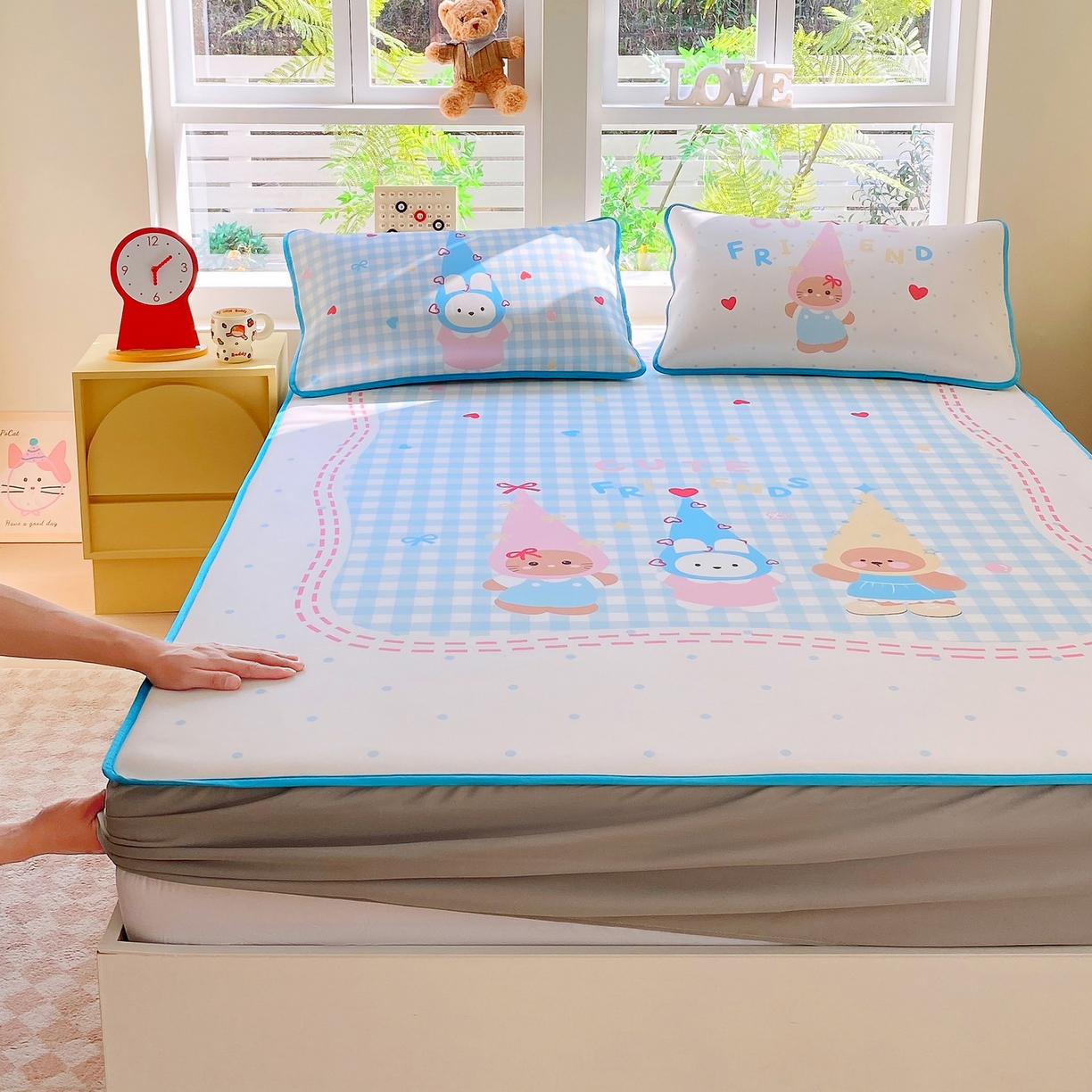 莱米家纺 2026新款大版小冰皮床笠床席 快乐伙伴床笠