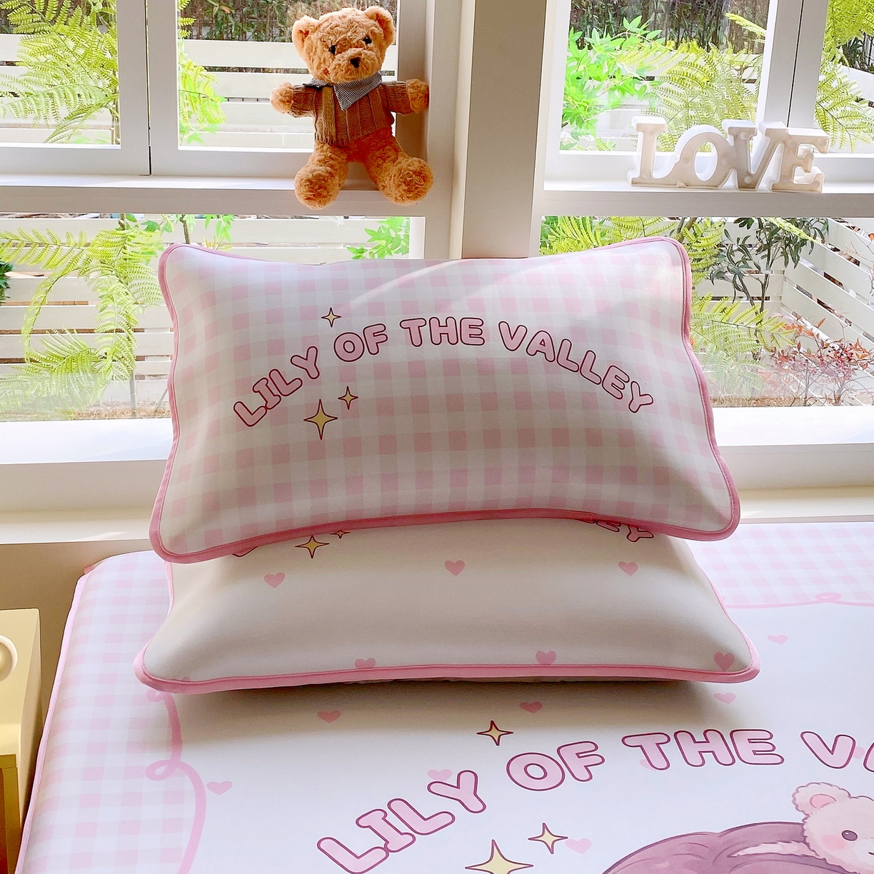 91家纺网 家纺一手货源 找家纺 莱米家纺 2026新款大版小冰皮床笠床席 甜美女孩床笠