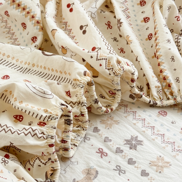 91家纺网 家纺一手货源 找家纺 禧缘家纺（原梦想家） 2026新款云感棉童话风床笠单件床笠单品 木马乐园