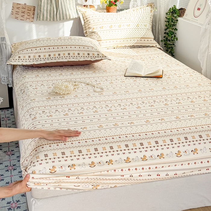 禧缘家纺（原梦想家） 2026新款云感棉童话风床笠单件床笠单品 木马乐园