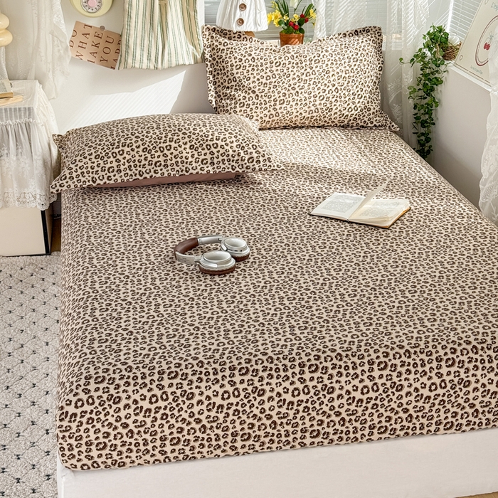 91家纺网 家纺一手货源 找家纺 禧缘家纺（原梦想家） 2026新款云感棉童话风床笠单件床笠单品 咖色豹纹