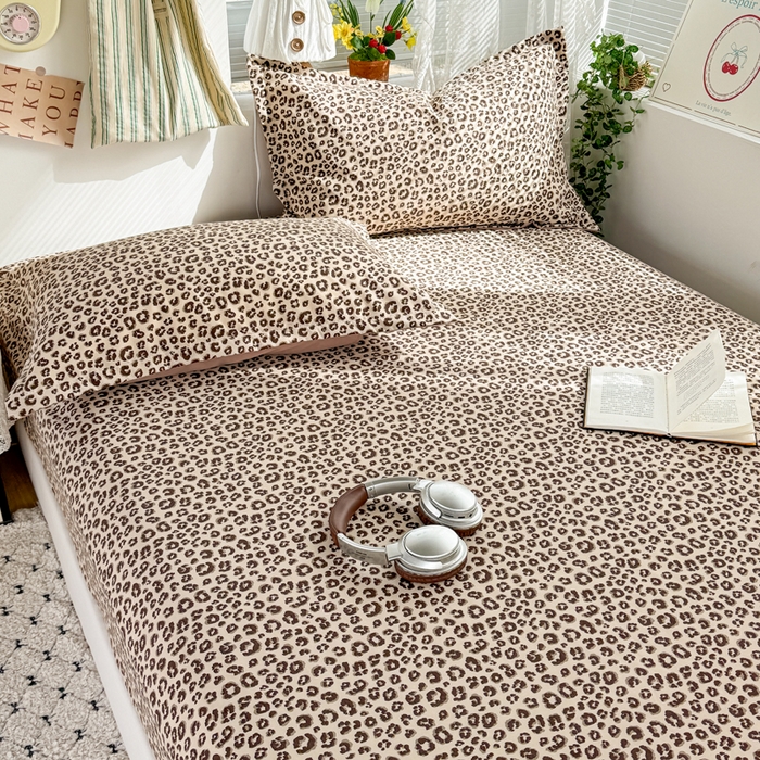 91家纺网 家纺一手货源 找家纺 禧缘家纺（原梦想家） 2026新款云感棉童话风床笠单件床笠单品 咖色豹纹