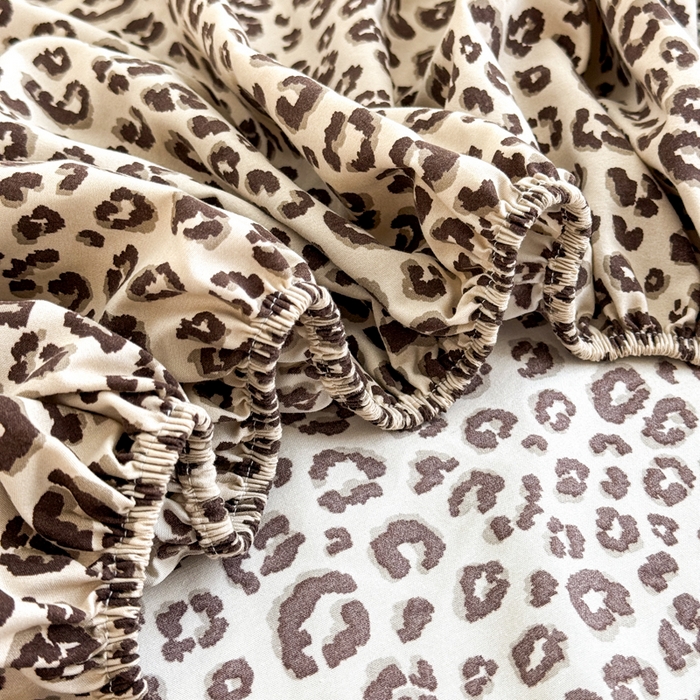 91家纺网 家纺一手货源 找家纺 禧缘家纺（原梦想家） 2026新款云感棉童话风床笠单件床笠单品 咖色豹纹