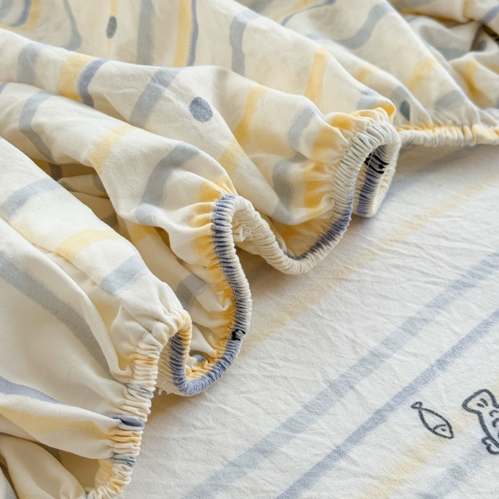 91家纺网 家纺一手货源 找家纺 禧缘家纺（原梦想家） 2026新款云感棉童话风床笠单件床笠单品 素描小鱼