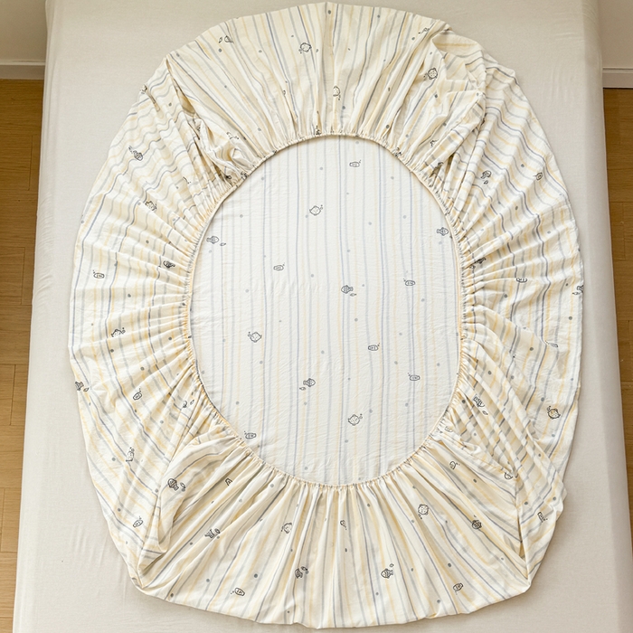 91家纺网 家纺一手货源 找家纺 禧缘家纺（原梦想家） 2026新款云感棉童话风床笠单件床笠单品 素描小鱼