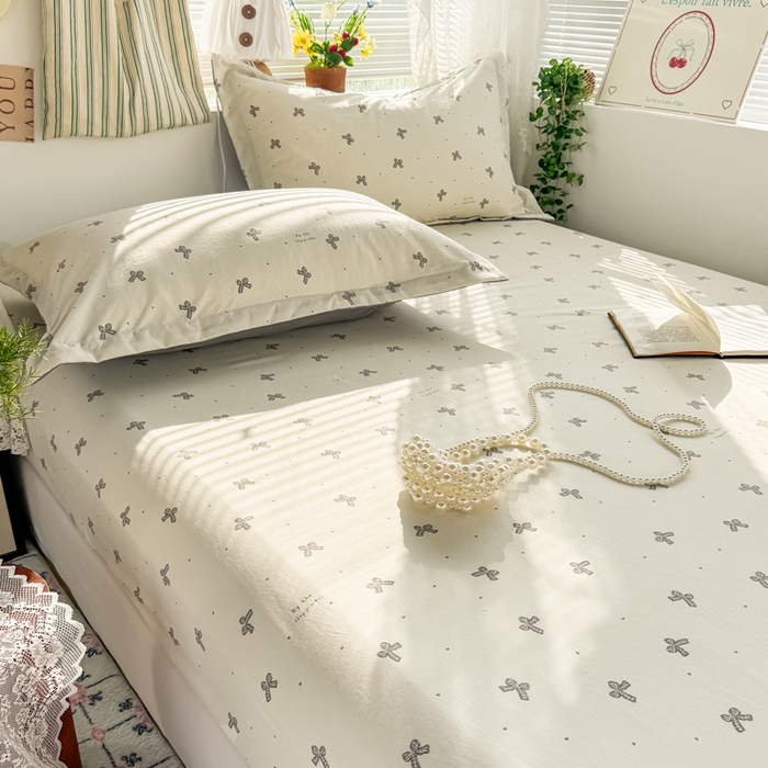 91家纺网 家纺一手货源 找家纺 禧缘家纺（原梦想家） 2026新款云感棉童话风床笠单件床笠单品 蝴蝶结