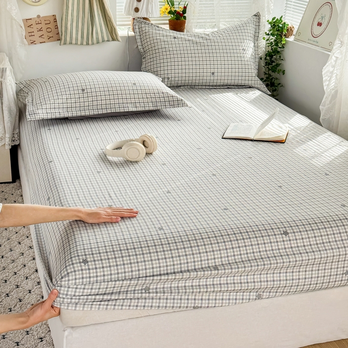 禧缘家纺（原梦想家） 2026新款云感棉童话风床笠单件床笠单品 灰格星星