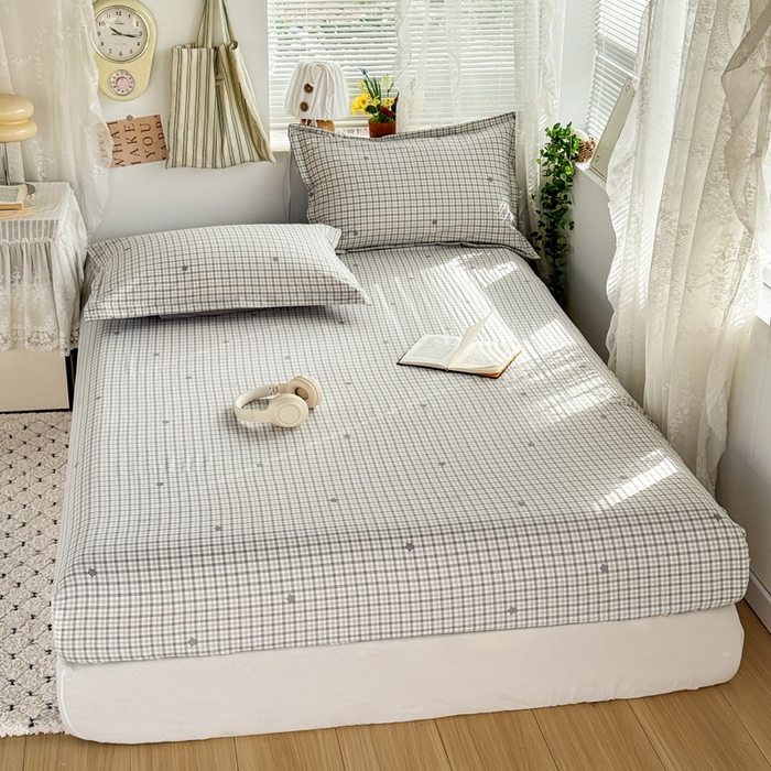 91家纺网 家纺一手货源 找家纺 禧缘家纺（原梦想家） 2026新款云感棉童话风床笠单件床笠单品 灰格星星