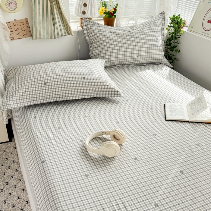 91家纺网 家纺一手货源 找家纺 禧缘家纺（原梦想家） 2026新款云感棉童话风床笠单件床笠单品 灰格星星