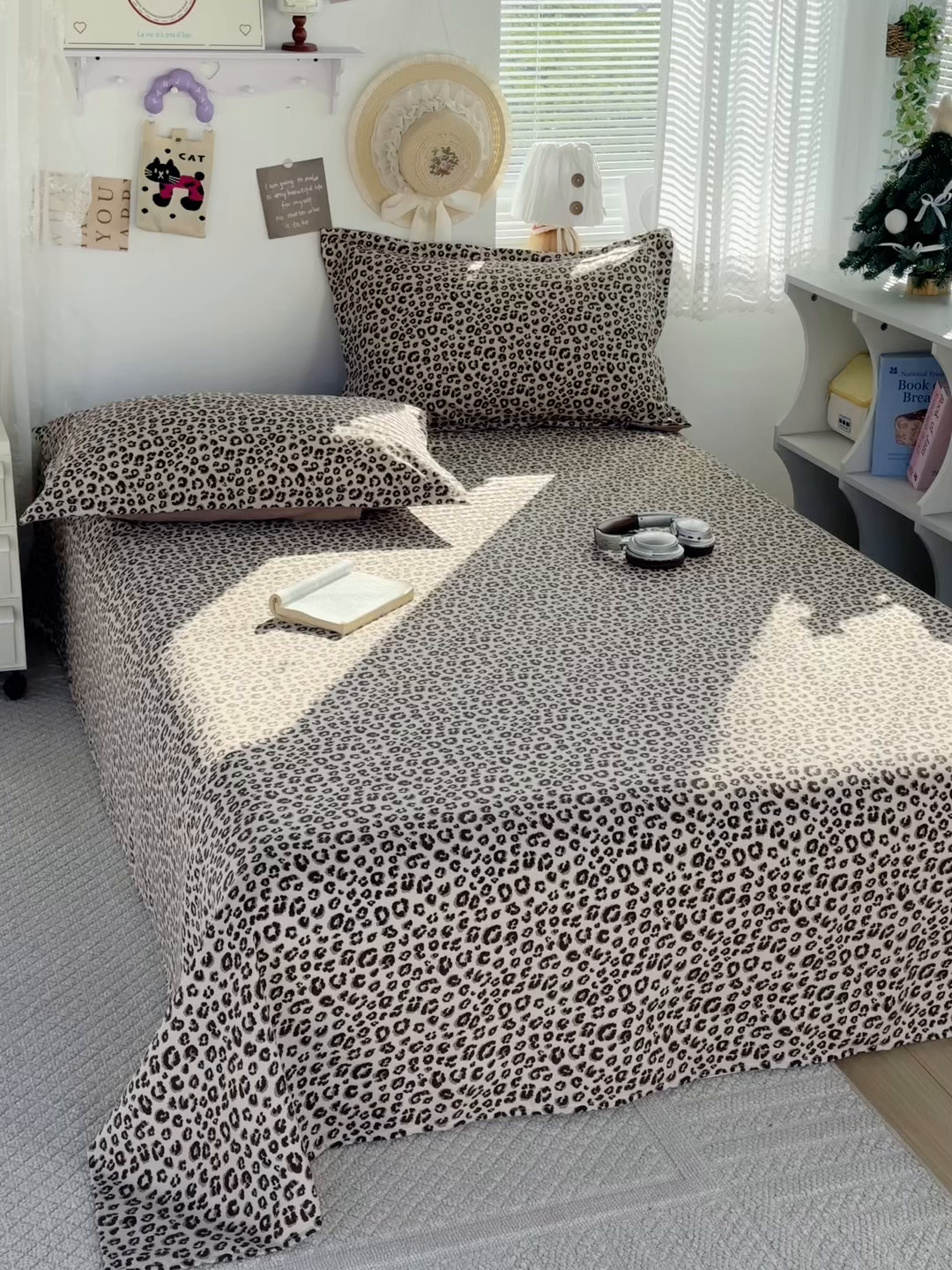 91家纺网 家纺一手货源 找家纺 禧缘家纺（原梦想家） 2026新款云感棉童话风床笠单件床笠单品 咖色豹纹