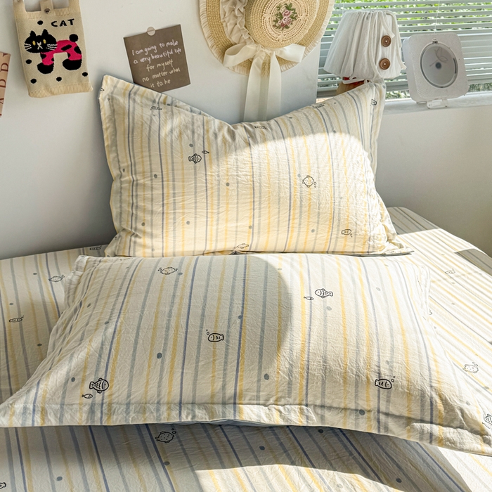 91家纺网 家纺一手货源 找家纺 禧缘家纺（原梦想家） 2026新款云感棉童话风枕套单品枕套单件 素描小鱼