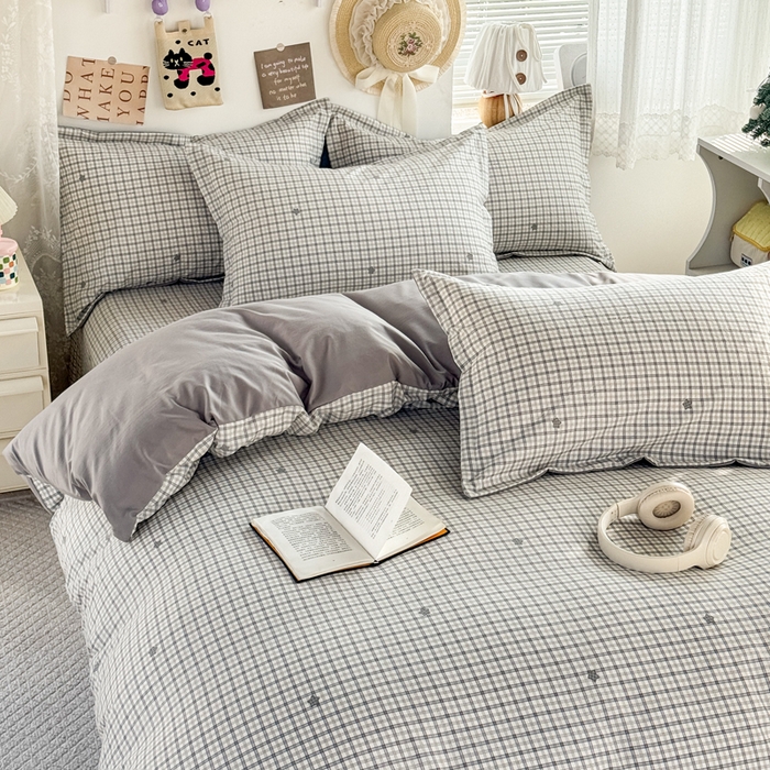 91家纺网 家纺一手货源 找家纺 禧缘家纺（原梦想家） 2026新款云感棉童话风枕套单品枕套单件 灰格星星