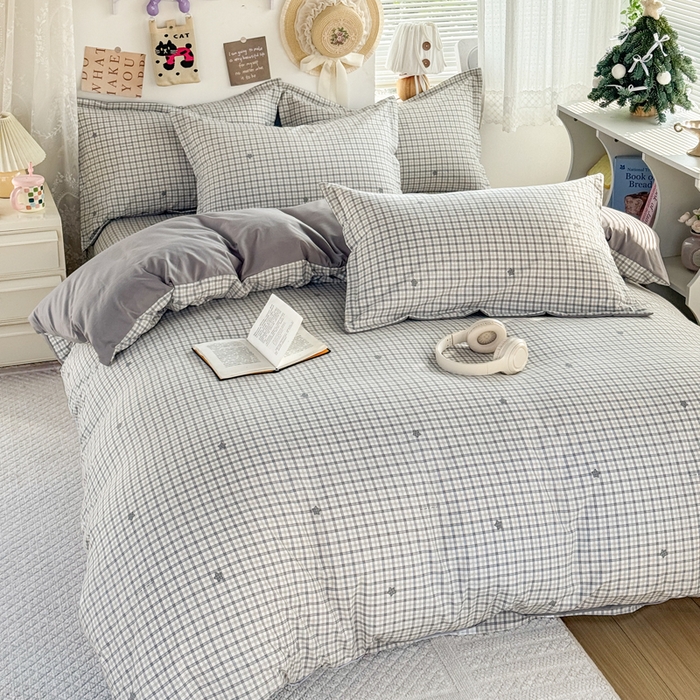 91家纺网 家纺一手货源 找家纺 禧缘家纺（原梦想家） 2026新款云感棉童话风枕套单品枕套单件 灰格星星