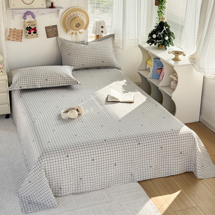 91家纺网 家纺一手货源 找家纺 禧缘家纺（原梦想家） 2026新款云感棉童话风枕套单品枕套单件 灰格星星