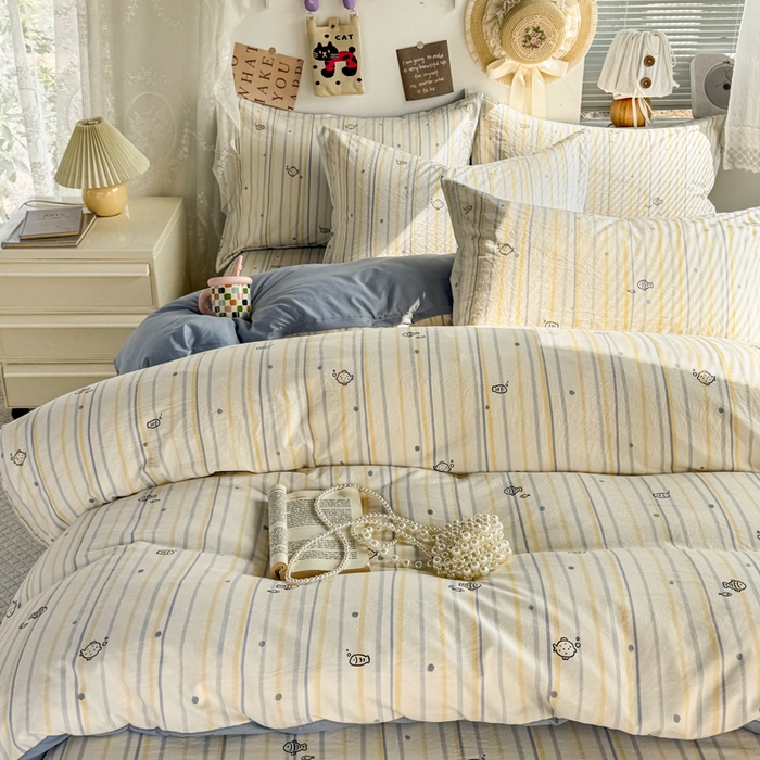 91家纺网 家纺一手货源 找家纺 禧缘家纺（原梦想家） 2026新款云感棉童话风枕套单品枕套单件 素描小鱼