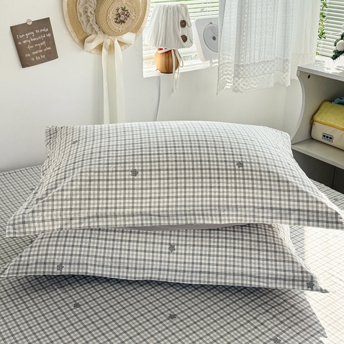 禧缘家纺（原梦想家） 2026新款云感棉童话风枕套单品枕套单件 灰格星星